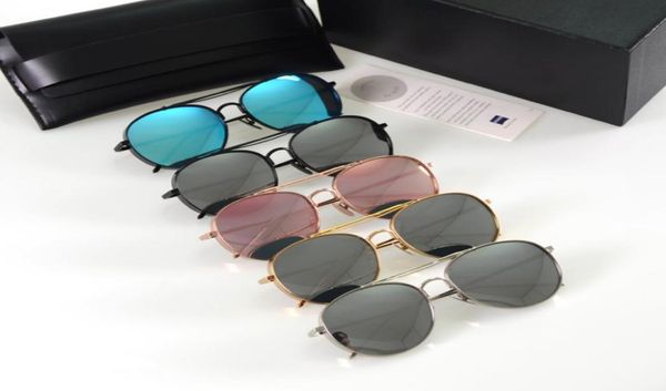 Luxurynew Moda Big Bully Style Aviation Sútulos de sol Polaroid Mulheres Men Korea Brand V Design Design Metal Metal Frame Sun Glasses OCULO8978934