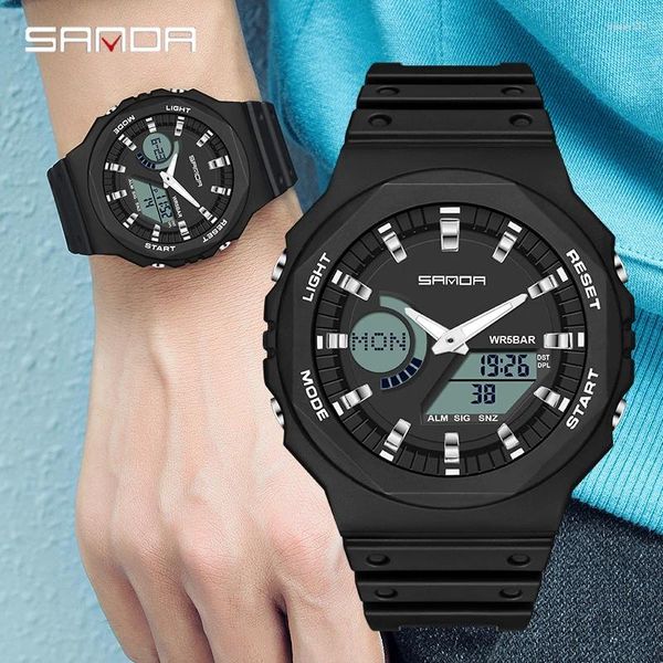 Armbanduhren Sanda G Style Sports Uhren Männer leitete digitale Militärs wasserdichte Datum Elektronische Uhre Jungen Mädchen Relogio Maskulino