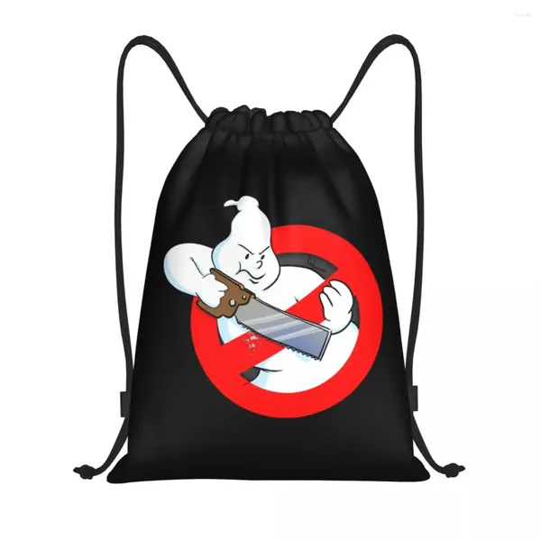 Bolsas de compras Ghost Buster Bolsa Bolsa Mulheres Mulheres Ginástica Dobrável Esportes de Sackpack Sobrenatural Movies Mochilas