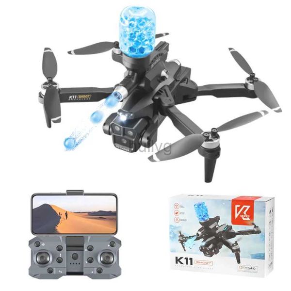 Drohnen KBDFA K11MAX DROONE 8K HD Drei Kamera starten Wasserbomben bürstungslose optische Fließbedienungssteuerflugzeug Flugzeug Quadcopter Toy 24416