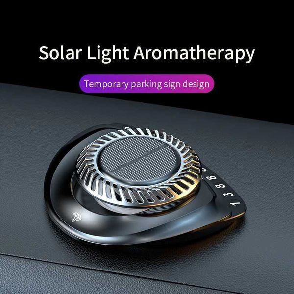 Solleratore di aria dell'auto Solar Air Throwsrenter Aroma Diffuser Rotary Confuser With Parking Numero di telefono Accessori per interni automatici Oli essenziali diffusi L49