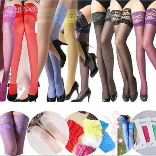 Calzini sexy Ladys Lace Lace Woman collatyhose Socks Fashion Lace Top Lace Top Top Sket Sump-High-High Woman Woman collant Socks 240416