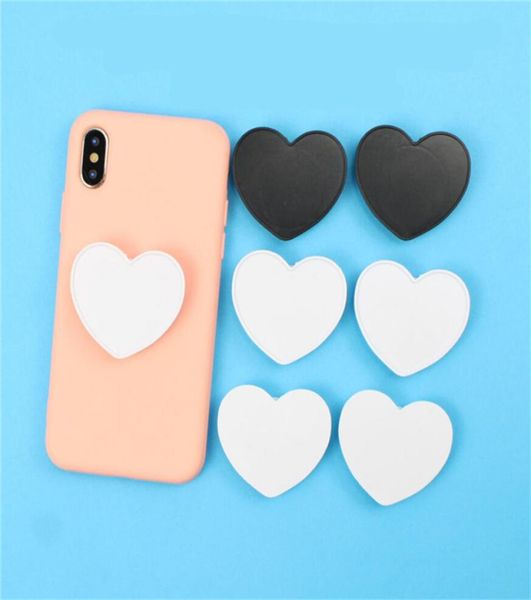 Lovely Heart Airbag Suporte Opp Packing Phone Titulars montar Ring de dedão Fivela de cola real Grip expansível suporte para iPhone 12 Pro 5825663