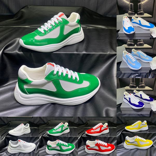 Americas Cup Designer Casual Schuhe für Herren in der Innenstadt von Top -Sneakers Patentleder schwarz weiß blau Plattform Luxus -Trainer Arbeit Walk Schuh