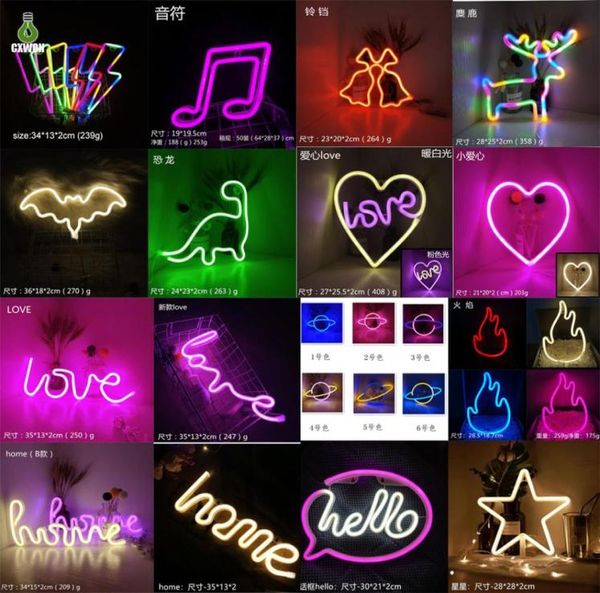 Multi Styles Neon Light Signs Decor Decor Lad Lamp Rainbow Battery или USB -эксплуатационные ночные огни для девочек детская комната 5055131