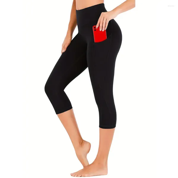 Shorts attivi Capri Leggings for Women High Wailed con tasche Yoga Pants Workout