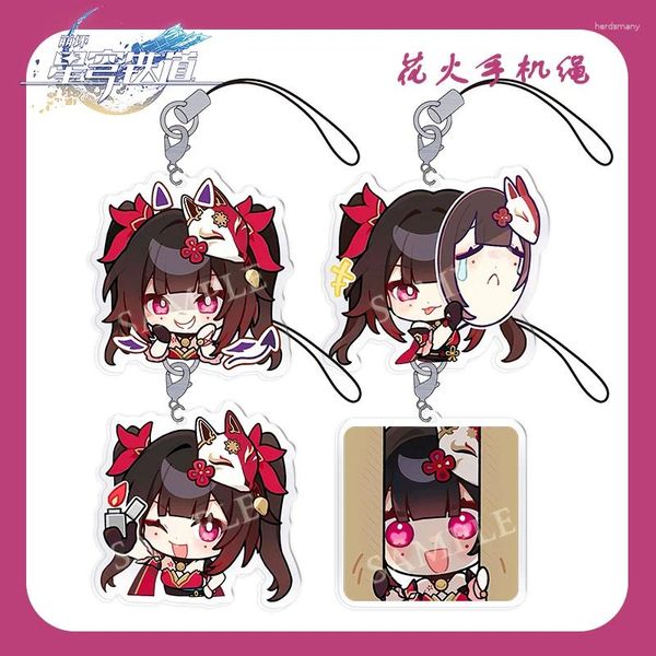 Schlüsselanhänger schöne Q Version Sparkle Figur Hängende Kabelbänder Keychain für Bag Accessoires Game Honkai Star Rail Handy Seil Sammlung