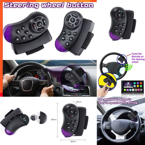 2024 Auto Lenkung Rad Fernbedienungsschalter Musik Player Fahrzeug Bluetooth MP3 DVD Stereo11Key Knopf drahtlose Steuerung Fernbedienung