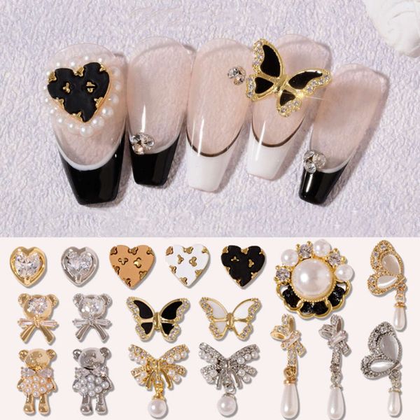 5 pezzi/borsa oro oro marchio arte ornamento brillante diamante zircone fascino fai -da -te heart heart pentagramma accessorio