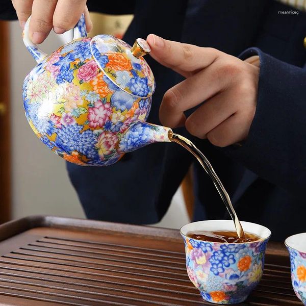Чайные наборы Sianglong Wanhua Tea Set Эмалее путешествие керамический чайный чайный дракон и Phoenix Pot Pired Office