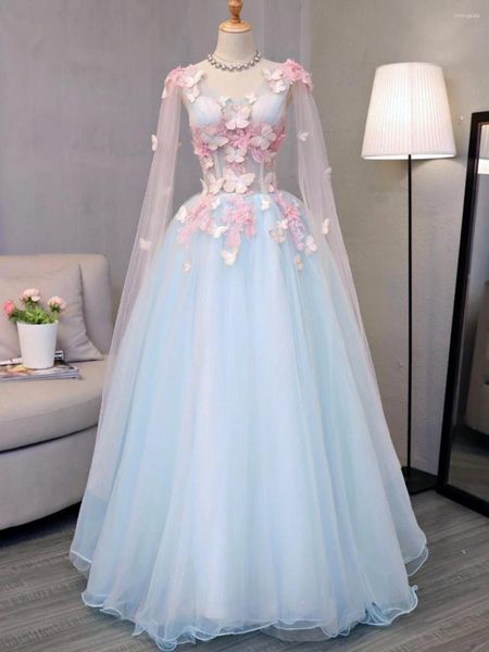 Abiti per feste Formale Butterfly Tulle Prom per donne maniche floreali Floral Long Luxury 2024 Abito da celebrità retrò
