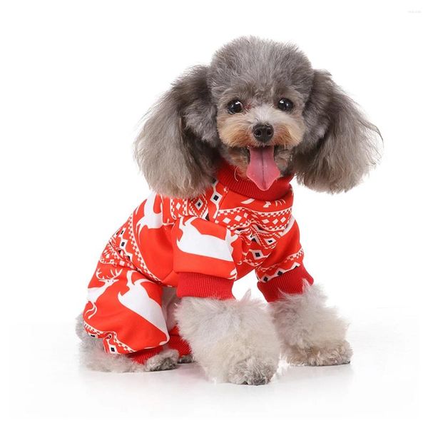 Abbigliamento per cani a quattro zampe per animali da pet vestiti di alci caldi costume natalizie per cucciolo (taglia rossa XL)