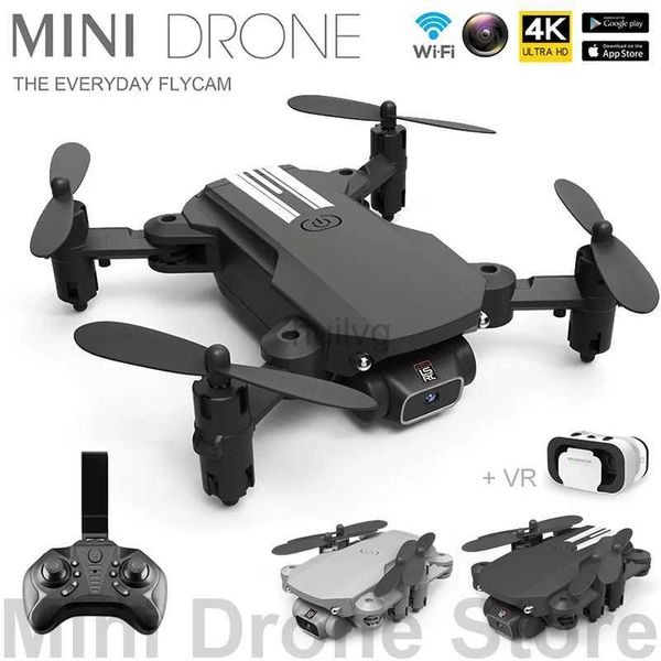 Drones LS-Min Wholesale Mini Drone VR 4K Fotografia Aerial UAV Quadcopter dobrável com câmera WiFi FPV RC Helicópteros Toys Free Return 24416