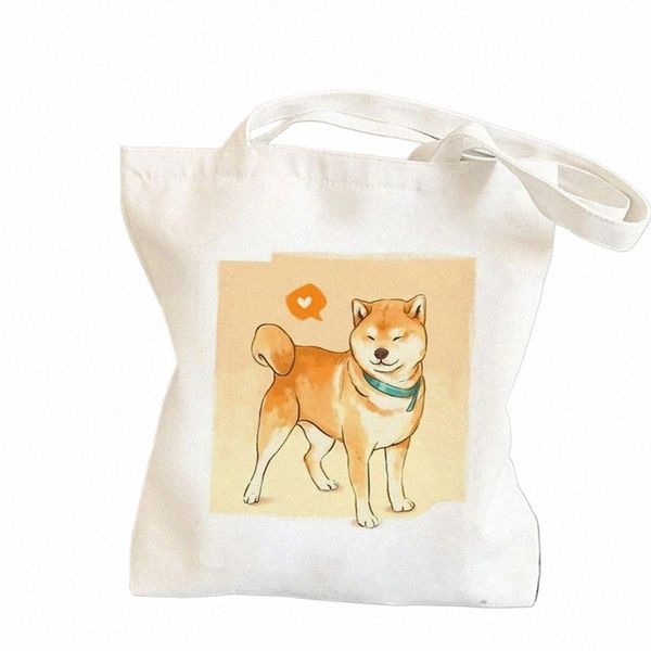 SHIBA Inu Shop Bag Tote Bolsa Shop Shopping Shopper Eco Bag Jute Bolsas Ecologicas Tecida Grab P0ZM#