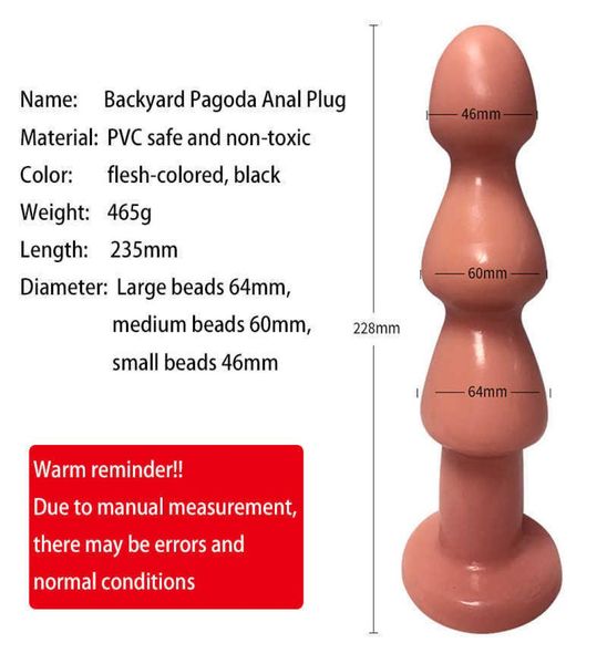 Grandi perle di testa giocattoli sessuali per adulti donne uomini gay big butt plug dildo sextoys massaggio prostata anus dilator shop5869641