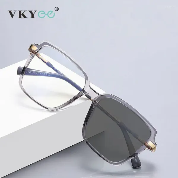 Occhiali da sole Vkyee geometrica Design alla moda Design Anti-Blue Light LETTURA POCHROMIC può essere personalizzata prescrizione