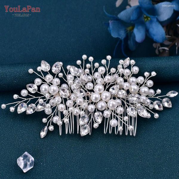 Copricapo topqueen perle per perle da sposa pettine di cristallo color copricapo di cristallo accessori per matrimoni fiore gallone head hp42