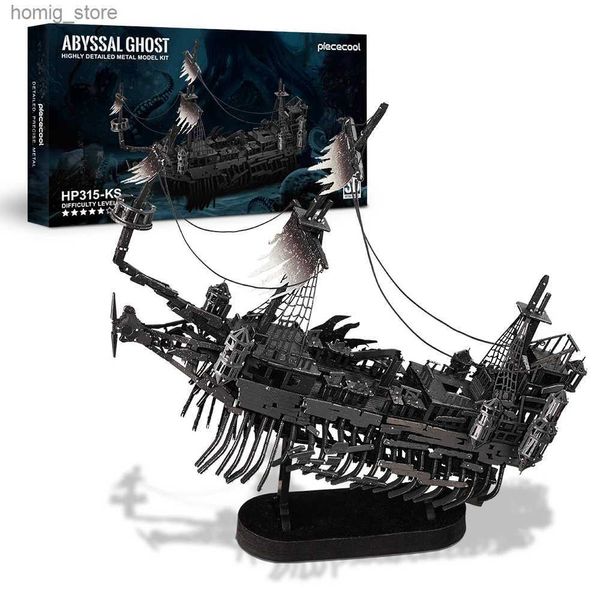 3D -Rätsel stückweise modellgebäude Kits Abyssal Ghost Piratenschiff Geschenke für Teenager Jigsaw DIY Toys Brain Teaser Set Home Dekoration Y240415