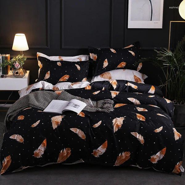 Set di biancheria da letto -Selding Feather Feather Sheat Sheet Fogli copripiumini 3-4 pezzi.(US/UK/AU/FR/JP) Specifiche