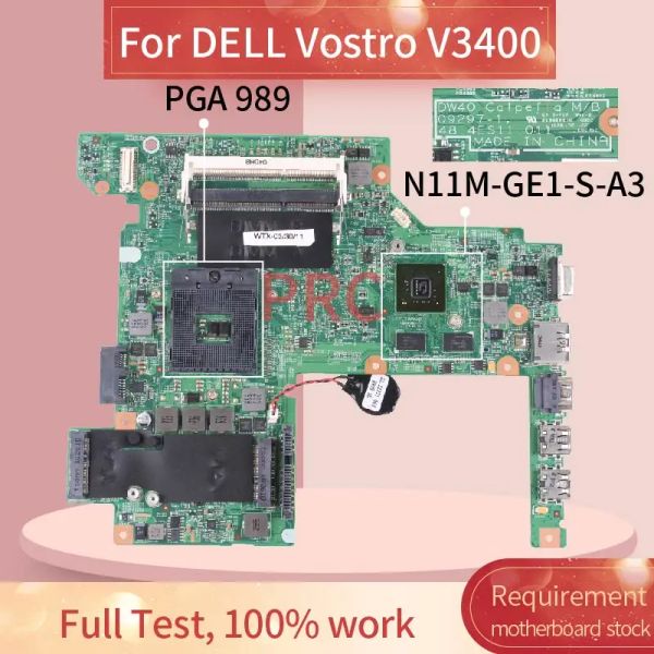 Материнская плата CN08yn7x 08yn7x для Dell Vostro 3400 V3400 HM57 PGA 989 Материнская плата ноутбука 092971 48.4ES11.011 DDR3.