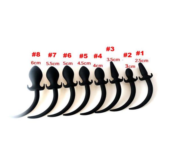 Silikon Analstecker Schwanz runde scharfe Form Kieselgel Butt Plugs Anus Eindringter Perlen Penetrator Hund Hunde Hundepapler Slave Kostüm Acces6435373