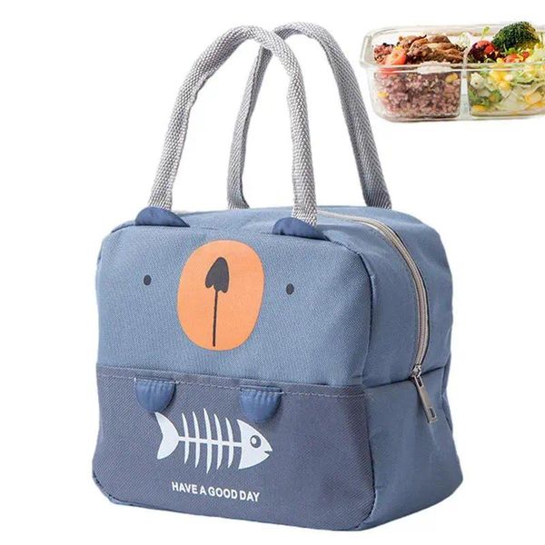 Sacos de armazenamento Isoll Travel Food Lunch Saco de cooler Recipiente Oxford Ploth Reutilable Tote para casa