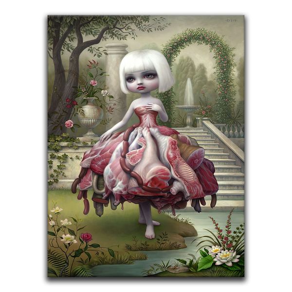 Surrealismus Art Mark Ryden Klassische Leinwand Drucke Pop Art Cartoon Mädchen und Euglena Poster Ölmalerei Wandkunst Bilder Schlafzimmer Wohnkultur