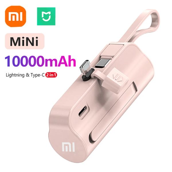 Produkte Xiaomi Mijia Power Bank 10000mAh in Kabel Mini Powerbank External Batterie Tragbares Ladegerät für iPhone Samsung Xiaomi 2023