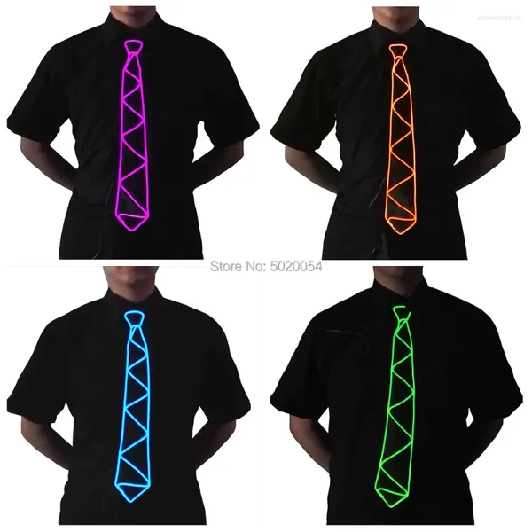 Biegekleidung Bekleidungszubehör 10 Farben Optionales Baumwoll El leuchtet leuchtende Krawattenmänner Geschenk LED Illumianging schwarze blinkende Krawatte