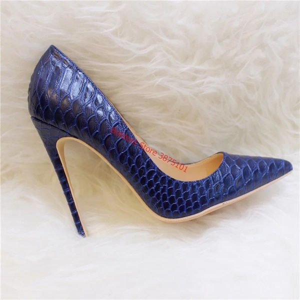 Vestido Brand STILETTOS Blue Apricot Snake Mulheres de salto alto de 12 cm de 10 cm de 8cm para bombas