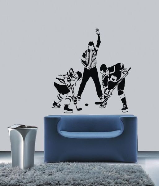 NOVOS TRÊS TRÊS GELO HOCKEY BOLULHO PLAYER STALLS SPORTS SALTH SALA MURAL esporte Vinil Arte Decal