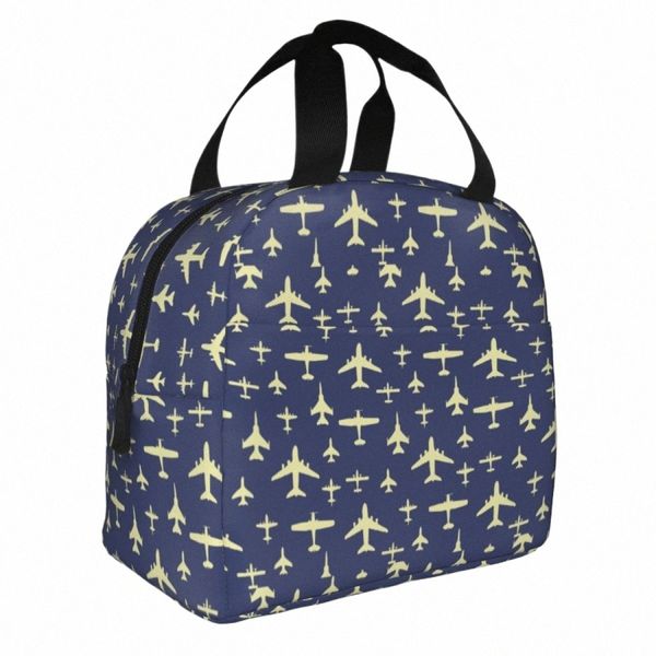 Voe pasite de aviões de lanchonetes isolados bolsas mais refrigeradas almoço Catener Pilot Air Fighter Tote Lancheira Bento Pouch Work Picnic H7yt#