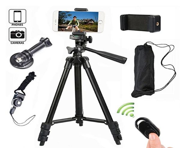 Tripé para telefone celular stand dslr camera aluminum aluman stick bluetooth monopod tripode para iphone sony gopro selfie stand5619133