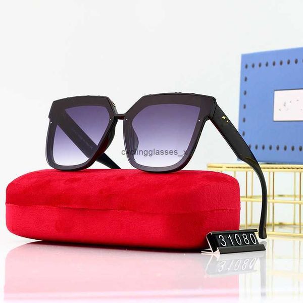 2022 Nuovi occhiali da sole da donna Anti Ultraviolet Box Glasshi coreani Tide Tround Face Net Red