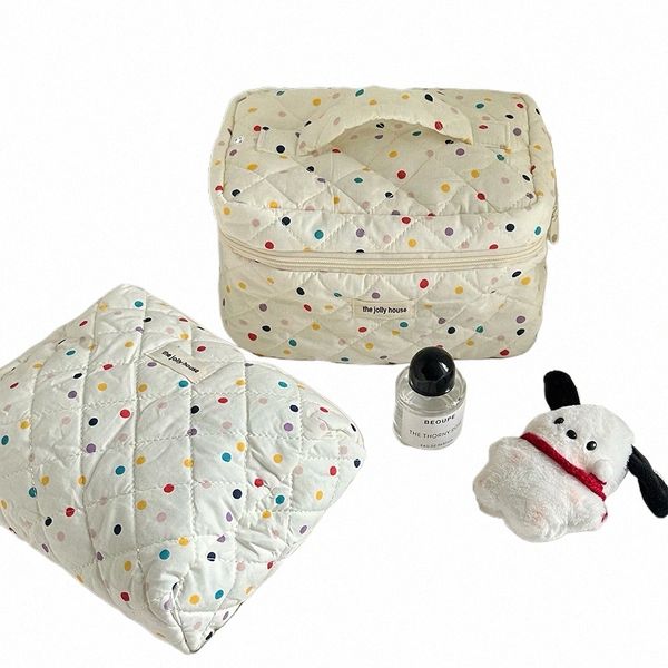 Polka colorato Polka Borsa di cosmetica di grande capacità Capacità da viaggio Makeup Organizzatore Borsa di stoccaggio per donne e ragazze Q1WK#