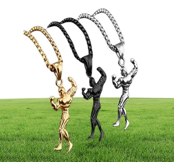 Fitness Men Men fisicultor Hércules Bebell Chain Chain Charm Jóias Colares de colarinho de aço inoxidável KKA18507307879