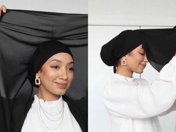 Этническая одежда Прибытие Мгновенное хиджаб мусульманский шифон с кепками повязка на голову женщина Кэп Боннет Длинной Шаль Джерси подчеркивается