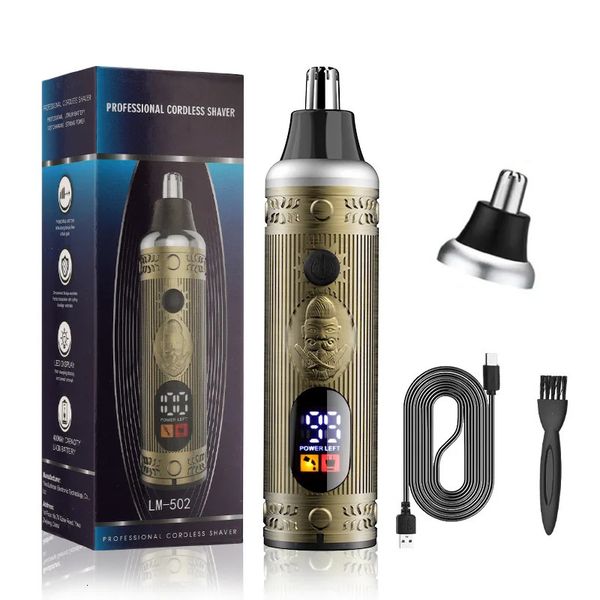 Aparador de cabelo de nariz elétrico USB Menino Mulheres Mulheres Ear pescoço sobrancelha Shaver Man Clean TRIMER Razor LED Display 240401