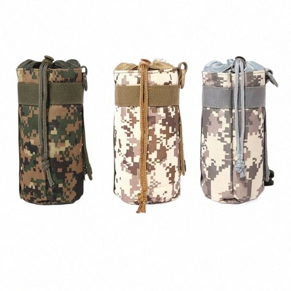 1pc Tactical Molle Water Botpis Bolsa Bolsa Militar ao ar livre Caminhadas Caminhadas Desenvolvidas Bolsa de Kettle Bag G92C#