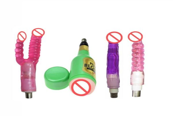 China Sex Machine Accessoires mit 4PCS -Anhängen Doppel Dildo2pcs Anal Dildomale Beer Masturbation Cup 3775CMSEX Toys1674960