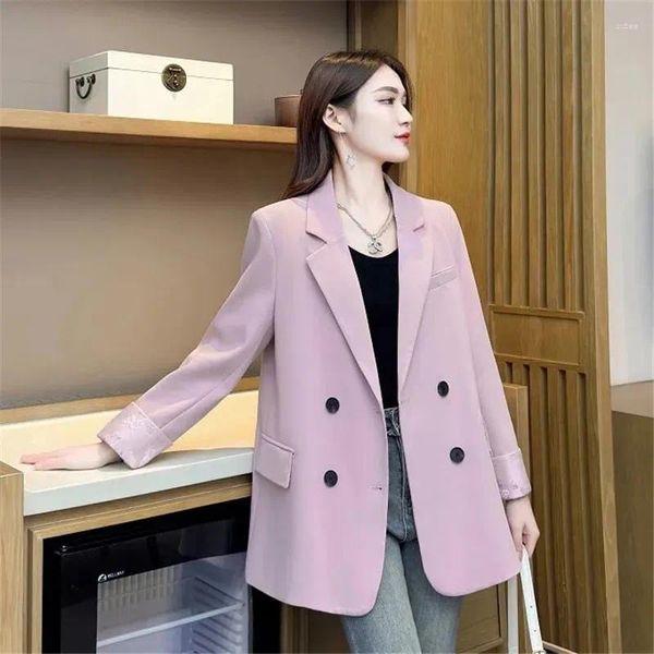 Frauenanzüge chinesische Anzug Jacke weibliche 2024 Frühlings -Herbstmantel Lose einfache lässige, vielseitige kleine Blazer -Tops