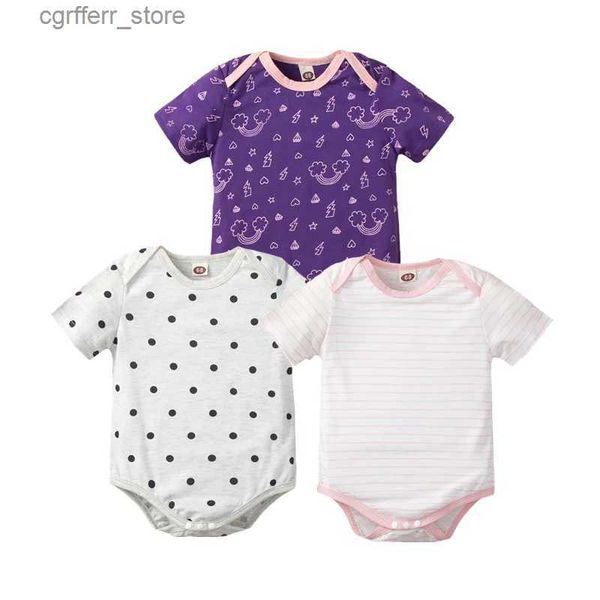 Rompers meninas roupas roupas recém-nascidas algodão de algodão desossado Bodysuit de manga comprida Romance infantil 0-12 meses L410