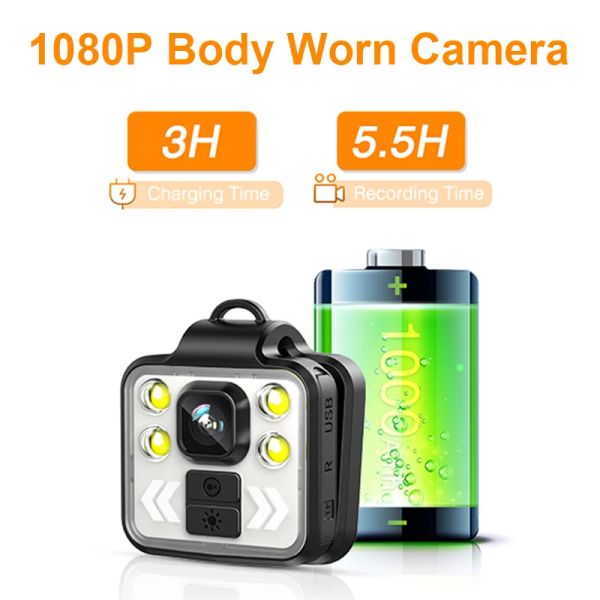 Ohrhörer HD 1080p Mini Body Camera Nachtsicht Video Rekorder, Körper getragene kleine wasserdichte Kamera Strafverfolgung Outdoor Sportkameras