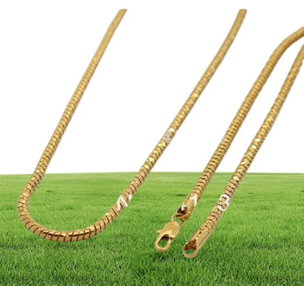 Todo o Salehigh Quality New A chegadas de 2014 jóias 24k banheiros de 3,5 mm de largura de 70 cm de comprimento Chain Gold para homens nec15271161689