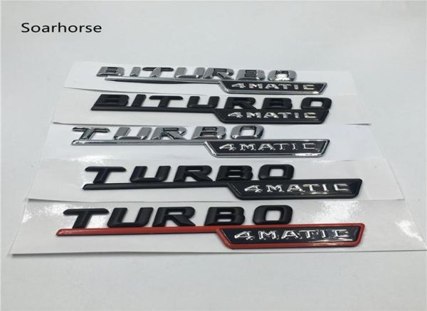 Biturbo Turbo 4matic Emblem Badge Letters Auto Fender Fender Adesivi per Mercedes Benz AMG 4 MATIC3267273
