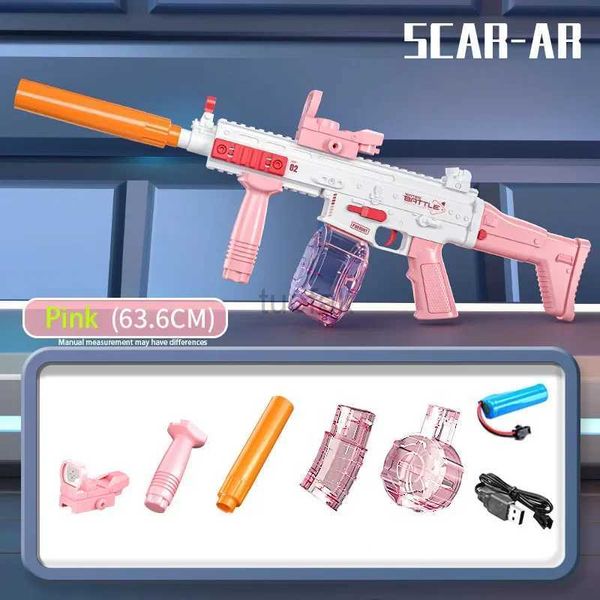 Gun Toys Uzi Water Gun Electric Pistol Shoot Toy Full автоматическая летняя пляжная игрушка для детей детские мальчики подарок 240416