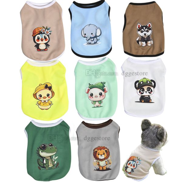 Haustierkleidung Spring Sommerhundbekleidung Katzenhund T-Shirt Atmungsaktives Polyester Weste Welpe Kätzchen Haustier Lieferungen Chihuahua Französisch Bulldog Kleidung XS Y108