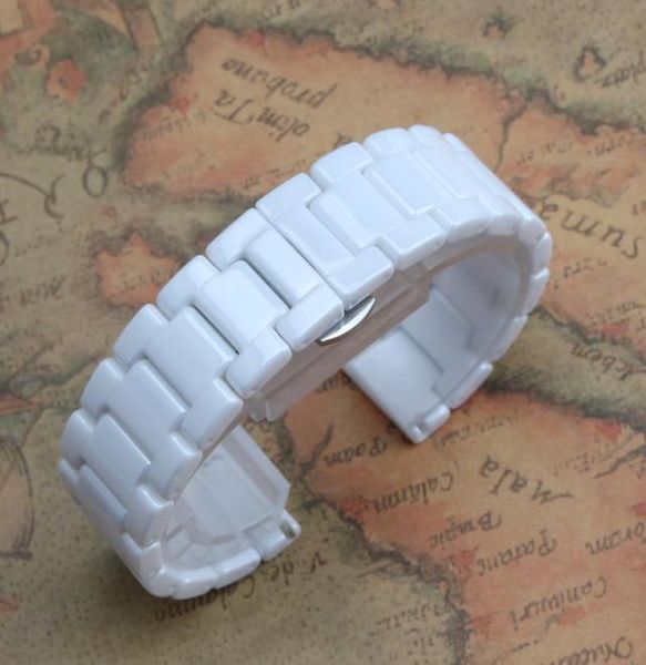 Watch Bands WatchBands 12mm 14mm 16mm 18mm 20mm 22mm 2mm Braccialetti a fascia in ceramica bianca Braccialetti Ladys Belt Fashion Bright Accessori luminosi 7624951