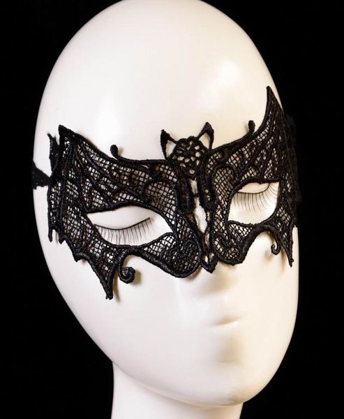 Halloween Masquerade Sexy Lady Lady Lace Máscara Bat Party Black3812278