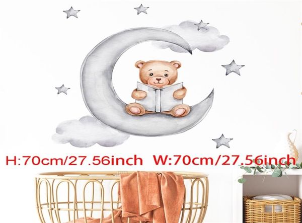 Мультфильм кролика луна звезда стены на стены для детской комнаты украшение детской детской спальни наклейки на стены на стены животных декор дома 23565123
